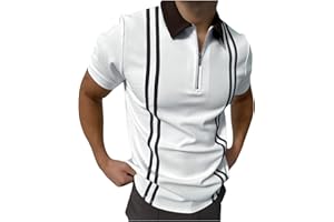 LAOSU Polo Manches Courtes Homme Streetwear Chic Grande Taille Beau Printemps Été Pas Cher Confort Vintage Col Zippe Hauts Décontractés Tee Shirt Imprimé Golf Sport Casual Tops T-Shirt Mode