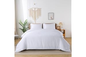 ‎BIENDO bienDo Bambus Bettwäsche, 155 * 220, weiß, vegane Seide Deckenbezug, Allergiker, kühlende, Vegan Silk Bettbezüge für Sommer und Winter, Weich Bettwaren Wie Ägyptische Baumwolle