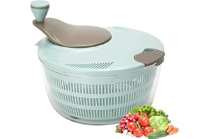 Yeqqzq Salad Spinner, 4.24 Quart Lettuce Spinner, Salad Dryer with Double Drainage Holes for Washing, Spinning, and Draining Greens, Fruits, and Vegetables