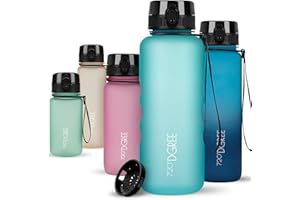 720°DGREE Bottiglia d'Acqua “uberBottle“ +Setaccio Frutta - 350ml, 500ml, 650ml, 1l, 1,5l - Tritan Senza-BPA, Prova Perdite - Il Borraccia Sportiva, Fitness, Ciclismo, Palestra, Scuola, Università