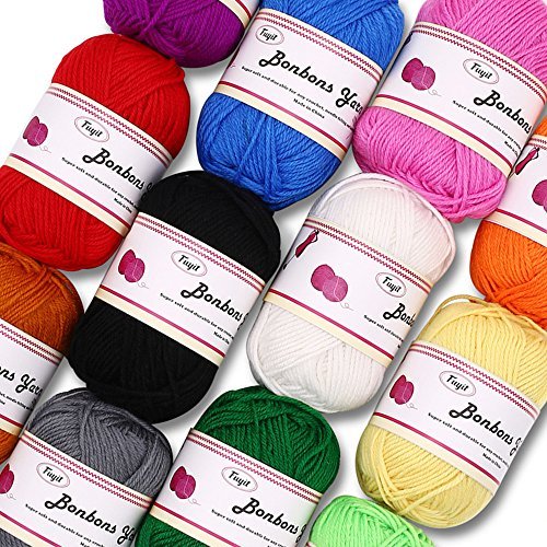 comprare on line Fuyit Filati Lana Acrilica 100% 12 Colori Filato Lana Lavori a Maglia 50g per Ogni Gomitolo prezzo