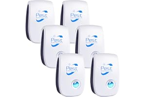 PEHTIY Repelente Ultrasónico de Plagas, 6 Pack Electrónico Repelente Mosquitos, Repelente Mosquitos Control de Plagas para Interiores, Moscas, Ratones, Cucarachas, Arañas, Roedore