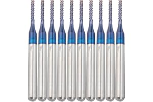 Fafeicy 10 piezas Cortador de fresado, enrutador de carburo, broca de corte de molino de extremo de maíz azul, apta para maquinaria CNC PC-B(1.4mm)