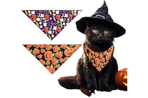 AVUELOI Bandana cane, 2 Pezzi bandana per Cani Da Compagnia, bandana per cani, Accessori cane, Accessori per cani, Regolabili Sciarpa di Cotone Lavabile Fazzoletto, Bandana cane per Halloween