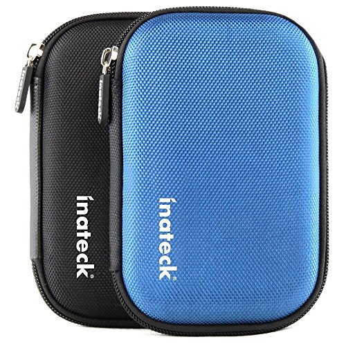 Inateck Universal Festplattentasche für 2,5 Zoll Festplatten und SSD/HDD, Hard Case erschütterungsfeste Schutzbox [Maße: 17cm x 11,5cm x 3cm, Farbe: Blau]