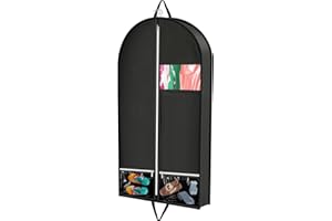 MOZEAT LENS Borsa per vestiti, 137 x 60 cm, traspirante, per camici lunghi, con tre tasche a rete, per viaggi e conservazione