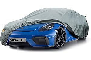 Kayme Bâche Voiture Étanche, 5 Couches Housse de Protection Voiture Extérieur Contre Pluie Soleil Poussière, Universelle pour Porsche 718, Jaguar F-Type, Audi TT, Nissan 370Z etc. Jusqu'à 450 cm
