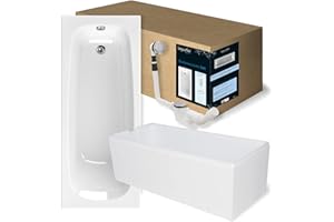'aquaSu® Badewanne Komplettset 180x80 cm Klassik | 3in1 Acryl-Badewanne mit Wannenträger & Ablaufgarnitur | Rechteck-Badewanne | 205 l | Körperform-Wanne | Schall- & wärmedämmend | weiß | 83041 6
