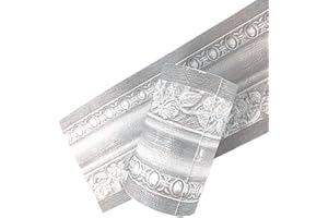 NO-BRANDED D-Simplemuji 3D Gray Wood Grain Self Adhesive Peel and Stick Waterproof Wall Border Easy to Apply Home Decor Bathroom Kitchen 10cm by 5m