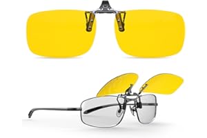 Goiteia Polarizado Clip en Gafas de Conducción Nocturna Antideslumbramiento para Hombres Mujeres Flip up,Minimiza eficazmente el deslumbramiento de los faros