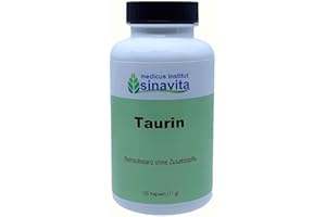 MEDICUS INSTITUT SINAVITA Taurin, 120 Kps, Reinsubstanz ohne Zusatzstoffe, vegetarische Kapselhülle, deutsche Produktion