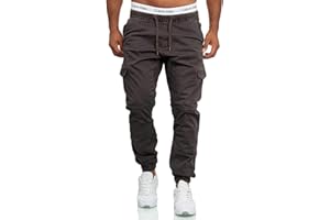 Indicode Levi męskie spodnie cargo z bawełny z różnymi kieszeniami i sznurkiem