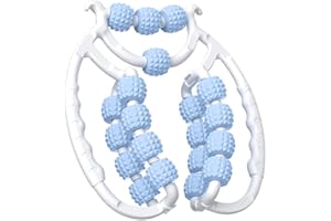 HOUYA-TEC Último diseño Rodillo de piernas, rodillo de masaje de 20 ruedas para piernas, rodillo masajeador de celulitis para muslos, herramienta de masaje de celulitis (azul)