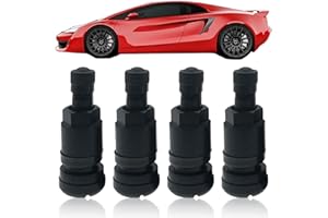 Cozevdnt 4 Stück Universal Metallventile, Schwarz Stahlventile Felgenventile, Alufelgen Felgen Schraubventile Reifenventile 11,3mm