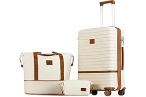 Joyway Set de Valises Voyage, ABS Valise Trolley Set, Ultralégère Grande Bagage - 24 Pouces, Compartiment Intérieur roulettes à 360° et Verrou TSA Inclus 1 Sac et 1 Sac à Bandoulière