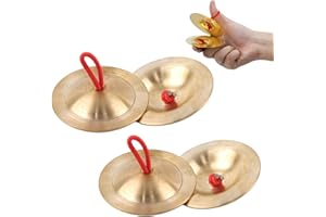 SOGHO 2 Paar Fingerbecken,Fingerzimbeln,Fingerbecken Instrument,Zimbel,Zimbeln,Instrument,Instrumente,Fingerbecken Aus Messing, Für Musikinstrumente - Bauchtanz Und Rhythmus-Maker Für Tänzer Auf Partys.