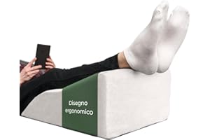 WELL B4 Cuscino per gambe - alzagambe per vene varicose - poggiagambe lavabile e trapirante, ergonomico per schiena e ginocchia, riattiva la circolazione, sollievo per gambe pesanti, cuscino flebologico letto