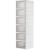 6 Katlı Katlanabilir Organizer, &Ccedil;ok Ama&ccedil;lı Ayakkabılık, Taşınabilir Portatif, 25.5 x 34.5 x 105 cm (BEYAZ)