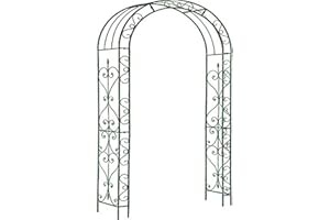 Gr8 Garden Patio Outdoor Large Black Metal Decorative Loire Arch Wedding Rose Archway Ornament Arbour Pergola For Climbing Plants Trellis Support