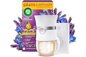 AIRWICK Air Wick Diffusore Elettrico di Oli Essenziali, 1 Diffusore completo gadget, 1 Ricarica per Diffusore Elettrico alla Fragranza Lavanda e Campanule