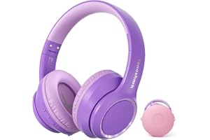 TONOSHARK Bluetooth Kopfhörer Kinder | Noise Cancelling Kinder Kopfhörer | Over-Ear Kinderkopfhörer Bluetooth Kabellos Mit Mikrofon | 60h Spielzeit - Für Schule/Reisen | Inkl. Tragetasche (Lila)