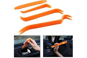 BESTMALL Lot de 4 outils de démontage de panneau d'autoradio, tableau de bord, garniture de portière, en plastique