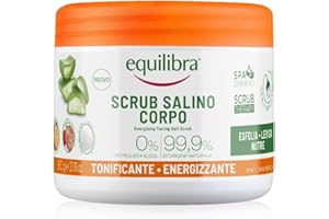 Equilibra Corpo, Scrub Salino Tonificante Energizzante, Scrub Corpo Tonificante ed Esfoliante, per una Pelle Levigata e Nutrita, con Mix di Sali Marini, Oli Naturali ed Estratti Vegetali, 600 g