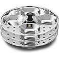 Eleven Rings 3 Plates Stainless Steel Square Idli Stand/Idli Maker Makes 12 Square Idlis at Once. (3 Plate Square Idli)