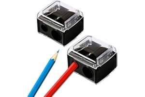 SDKZBFC Dual Cosmetic Pencil Sharpener,2 PCS Professional Makeup Sharpener for Eyeliners, Lip Liners & Brow Pencils - Portable Beauty Tool with Dual Hole Design
