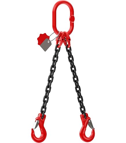 Alfa Logistik Kettengehänge 1-Strang 13mm X 1m – Güteklasse 8, Mit Gabelkopfhaken, Robust Und DIN-konform