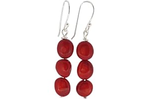 TREASURE BAY TreasureBay HandMade Red Coral Dangle Drop Earrings, Womens Pierced Earrings