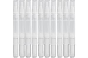 RNBEVANSANNE 10pcs Transparent Screw Pens, 3ml Nail Oil Pen with Brush Tip, Empty Cuticle Oil Pen Cosmetic Container Applicators for Refillable Lip gloss, Nail Polish, Eyelash Growth Liquid Tube etc