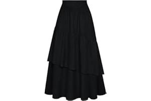 Belle Poque Spódnice dla kobiet UK wielowarstwowe długie spódnice z wysokim stanem asymetryczna falbana spódnica z kieszeniami