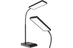 LEPOWER LED Desk Lamp, 800LM for Home Office, 12W Reading, Eye-Caring Desk Light, Touch Table Lamp, Gooseneck Lamp, 50 Lighting Modes, Bright Desk Lamps for Bedroom, Study Room