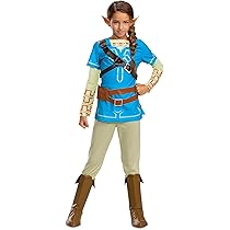 Costume Link Legend Of Zelda – Déguisement Officiel Enfant (taille Grand, 10-12 Ans) – Tunique + Ceinture + Chapeau
