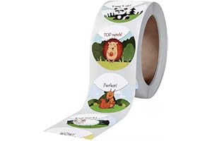 Mistree Naklejki Z Nagrodami Dla Dzieci, 500 Sztuk Naklejek Ze Zwierzętami Dla Dzieci, Studentów, 1 Rolka, Wykonane Z Papieru, Nauczyciele Do Użytku W Klasie