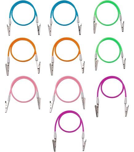 Fodattm - Set Di 4 Fermatovaglioli Con Catena In Silicone E Clip In Acciaio Inox - Multiuso Per Grembiuli, Asciugamani E Tovaglioli - Colore Casuale - copertina