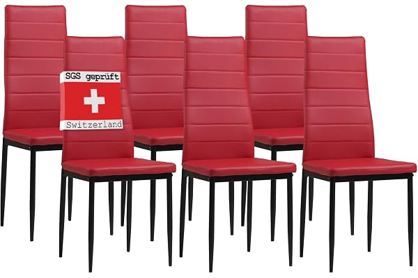 Albatros 2709 Milano Lot de 6 chaises, Rouge