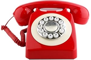 Sangyn Classic Retro Telephone Vintage Style Cord Phone with Push Button Old Fashioned Landline Desk Phone for Home Office Hotel and Bar
