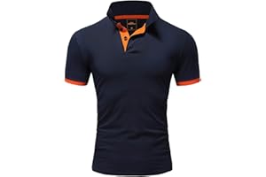 REPUBLIX Herren Basic Poloshirt Kontrast Kurzarm Polohemd Kragen T-Shirt R50104