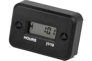 NINE-RONG Jayron Digital LCD Inductivo Horómetro Impermeable para Barco Marino Quitanieves Inversor Generador Cortacésped y Pequeño Motor de Gas