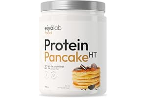 PROTEIN PANCAKE HT | 37% de protéines & 123 kcal | Préparation Simple, Rapide | Riche en Protéines & Faible en Sucre | Farine d'Avoine & Poudre de Blanc d'Œuf | Saveur Cookies & Cream | 900g | Eiyolab
