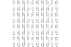 UNICRAFTALE 38.5mm Courbé Rectangle Liens 40 pcs Estampage Étiquettes Vierges en Acier Inoxydable Bar Liens Bijoux Connecteurs pour Bracelet Collier Fabrication de Bijoux Trou 4x5mm