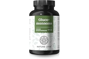 NATURE LOVE® Glucomannano dalla radice di konjac - 120 capsule. 4000 mg per dose giornaliera - Altamente dosato, vegano, prodotto in Germania