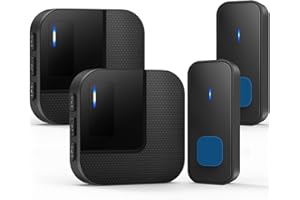 Kabol Wireless Doorbell, Plug in 1000ft Long Range Door Bell Chime, IP65 Waterproof Electric Cordless Door Bell Kits, 55 Melodies, 5 Volume Levels, 2 Battery Operated Button and 2 Receivers