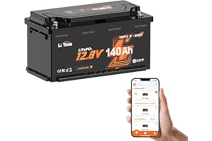 LiTime LiFePO4 12V 140AH H190 Bluetooth Lithium Batterie, Upgrade 150A BMS Batterien für Wohnmobil DIN H8 L5 Größe, 1792Wh Energie Lithium Akku, Niedrigtemperaturschutz für Camping Wohnwagen RV