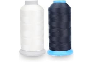 Aussel Bonded Nylon Fil à coudre 1500 Yard Taille T70 # 69 Rembourrage pour les, marché extérieur, drapi erung, frises, Bagages, Porte-cartes, black+white