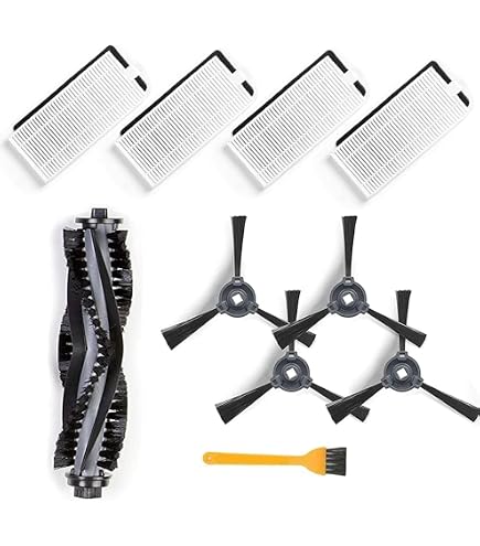 Kit Accessori Per Ecovacs Deebot 600/601/605: 1 Spazzola Principale + 4 Filtri + 4 Spazzole Laterali