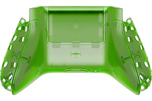 eXtremeRate Cover Posteriore Ricambio per Xbox Series X S Controller,Custodia Copertura Coperchio di Batteria Scocca Shell per Xbox Series X/S Joystick Model 1914-Trasparente Verde