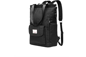 PORRASSO Mujer Mochila Casual Bolso de Hombro con Puerto USB Correa para Equipaje Bolso Escolar para 15.6 Inch Portátil Mochila Colegio Trabaja Viajes Daypack